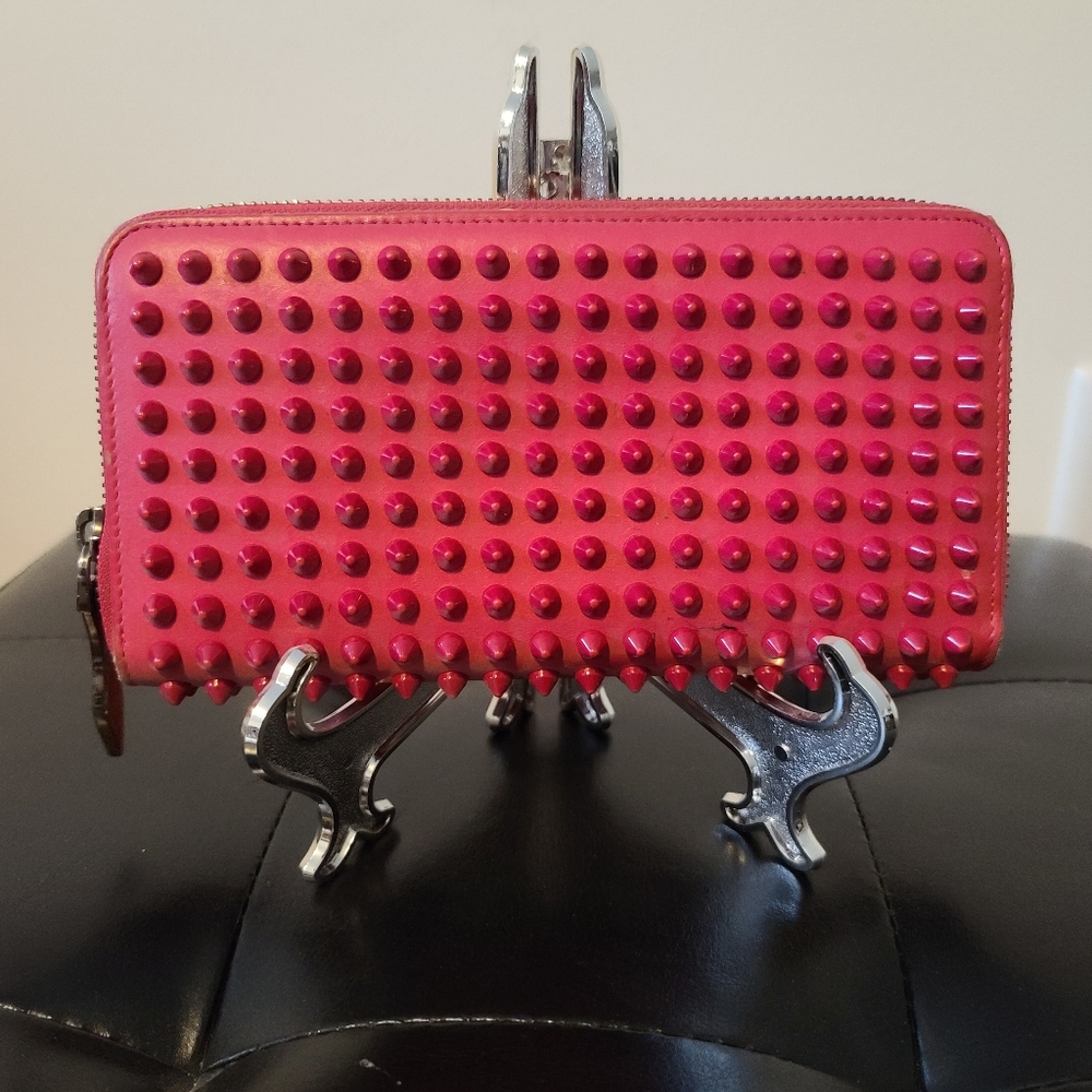 Christian Louboutin Fuscia Studded Wallet